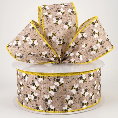 Linen buzzing bees - 2.5",