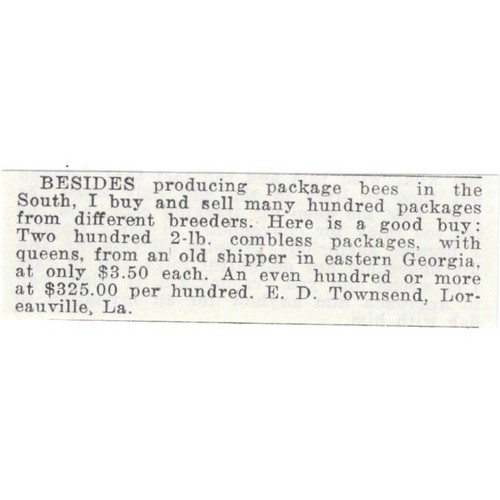 Townsend package bees - package,